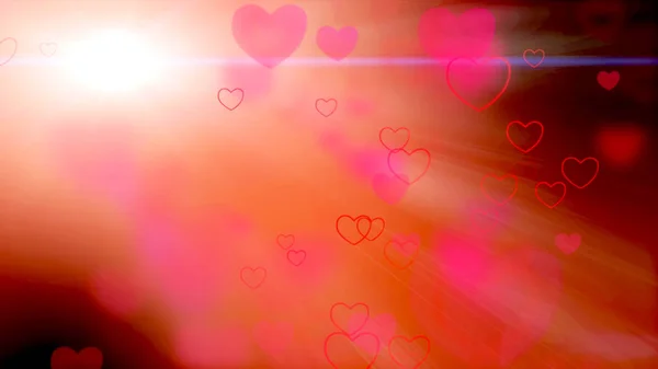 Walentynki miłość streszczenie symbol tło, pływające serca. — Zdjęcie stockowe