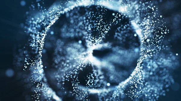 青白とグロー粒子の抽象的な背景 — ストック写真