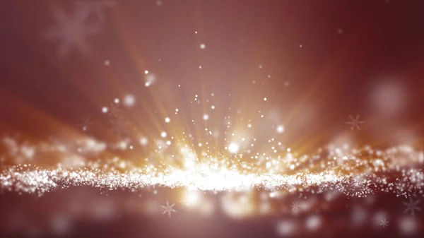 クリスマスの抽象的な背景と雪の輝き光ビーム. — ストック写真