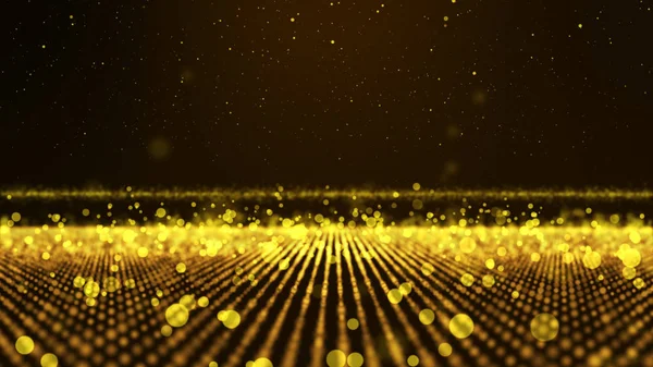 Abstrakt bakgrund med gult och guld flimmer partiklar. Tillbaka — Stockfoto