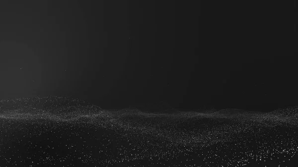 Wit en gloed stof deeltjes abstract op zwarte achtergrond. — Stockfoto