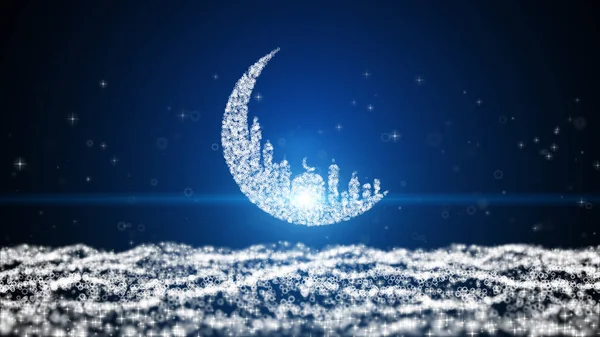 Moon Mosque Sighting Announcement Ramadan kareem Mubarak and eig