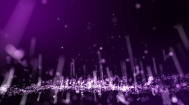 3 boyutlu görüntüleme. Koyu pembe ve parlak toz ve çizgi beyaz parçacık soyut arkaplan