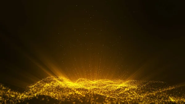 Світло Золотий Блиск Частинок Пилу Іскри Абстрактний Фон Святкування Світлим — стокове фото