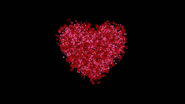 Rendering Valentinstag Muttertag Festlich Und Luxus Herz Rosenblütenteilchen Bilden Eine — Stockfoto