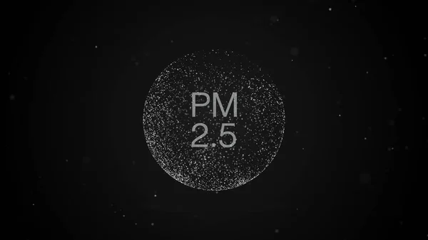 3D渲染 尘埃颗粒呈圆形 Pm2 Pm2 5基于黑色背景的污染问题概念设计 — 图库照片