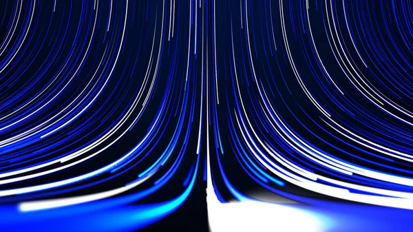 Рендеринг Светится Белой Синей Кривой Линией Цифровая Технология Футуристические Технологии — стоковое фото
