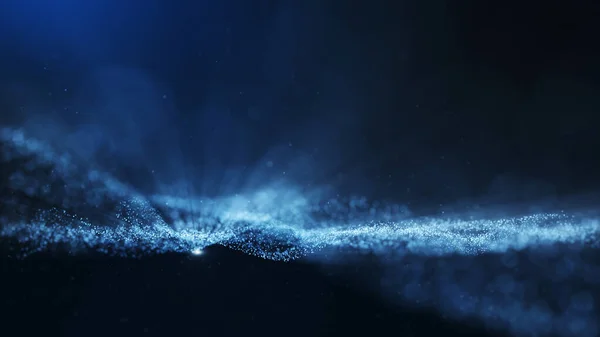 Glow Blue Dust Particle Glitter Vonken Abstracte Achtergrond Voor Viering Rechtenvrije Stockafbeeldingen