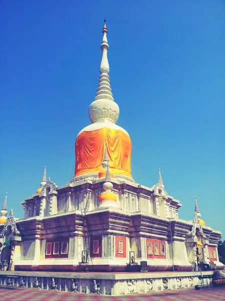Den Vita Pagoda Med Blå Himmel Bakgrund — Stockfoto