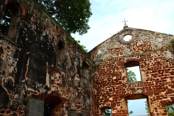 Ruins Building Have Crucifix Malacca Malaysia — Stock Photo, Image