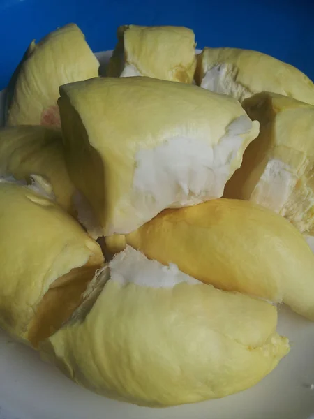 Der Durian Einem Teller — Stockfoto