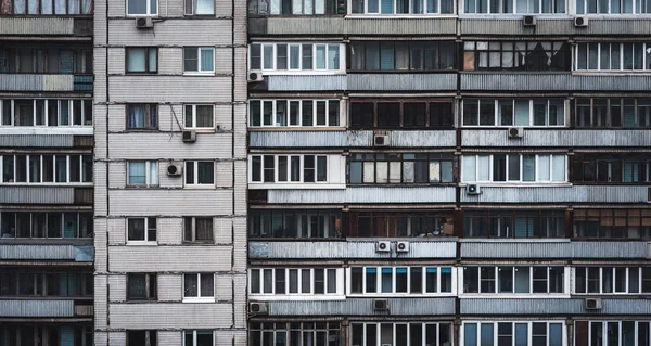 Typisches Beispiel Sowjetischer Osteuropäischer Stadtarchitektur Eines Tristen Plattenbaus — Stockfoto