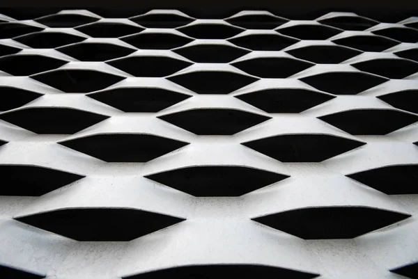 Steel Shutters Closeup Looking Creates Alien Looking Geometric Pattern — Stock Photo, Image