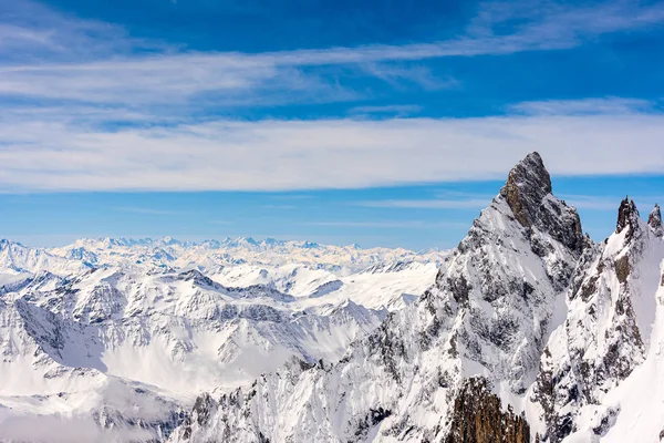 Panoramic View Italian Alps Pointe Helbronner Mont Blanc Monte Bianco — ストック写真