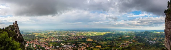 Vista Panorámica Campiña Italiana Del Mar Adriático Riviera Romagnola Desde — Foto de Stock