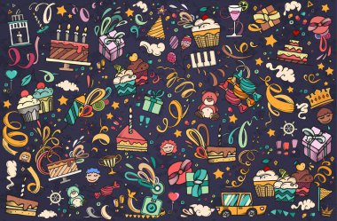 İyi ki doğdun el çekilmiş soyut