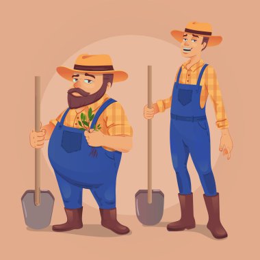 Çiftçi vektör çizim
