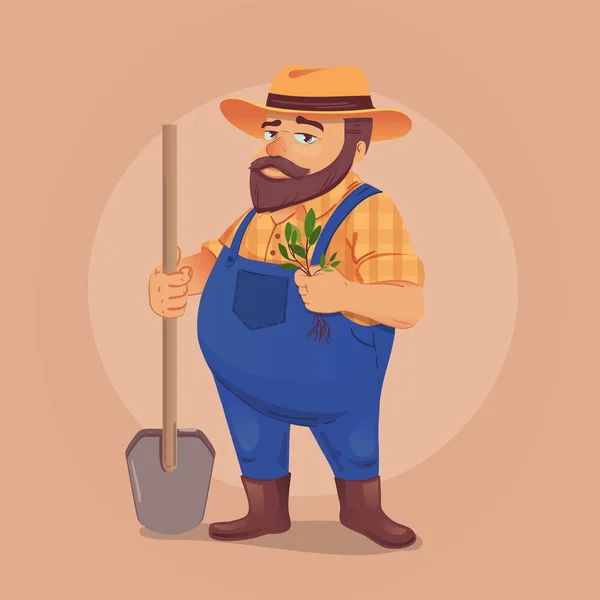 Ilustração vetorial do agricultor — Vetor de Stock