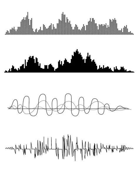 Ondas sonoras vetoriais —  Vetores de Stock