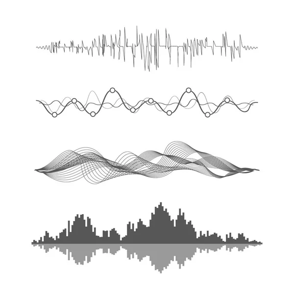 Ondas sonoras vetoriais —  Vetores de Stock