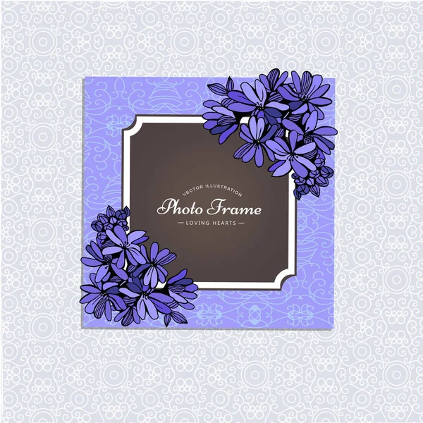 Photo frame with flower. — Stock Vector