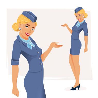 gülümseyen hostes çizimi