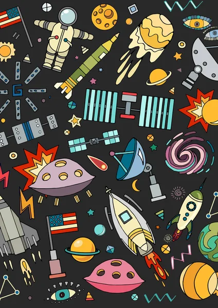 Illustration vectorielle des cartes de l'espace . — Image vectorielle