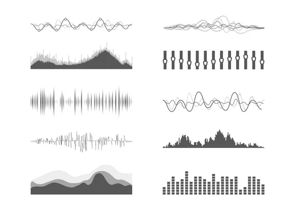 Vector music sound waves — Stock Vector