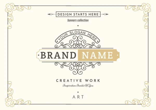 Carte creative monogram — Vettoriale Stock