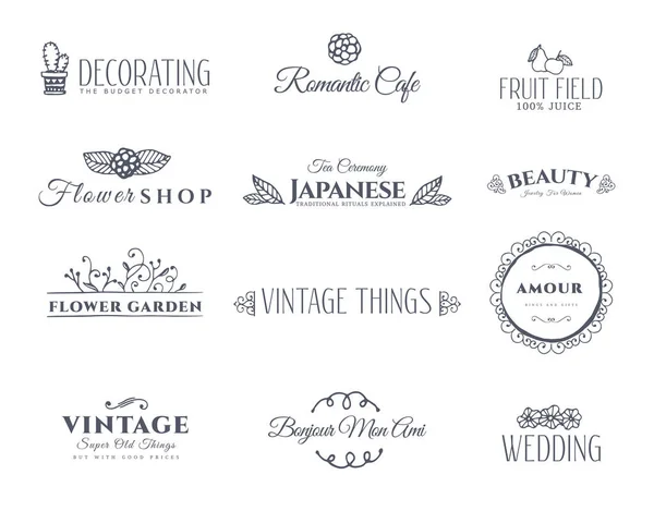 Collection of vintage elements — Stock Vector