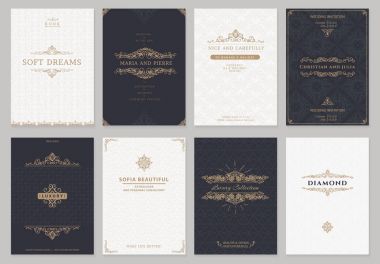 Monogram yaratıcı kartları şablonu