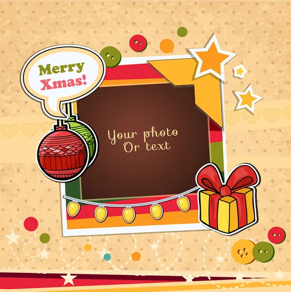 Christmas vector template frame — Stock Vector