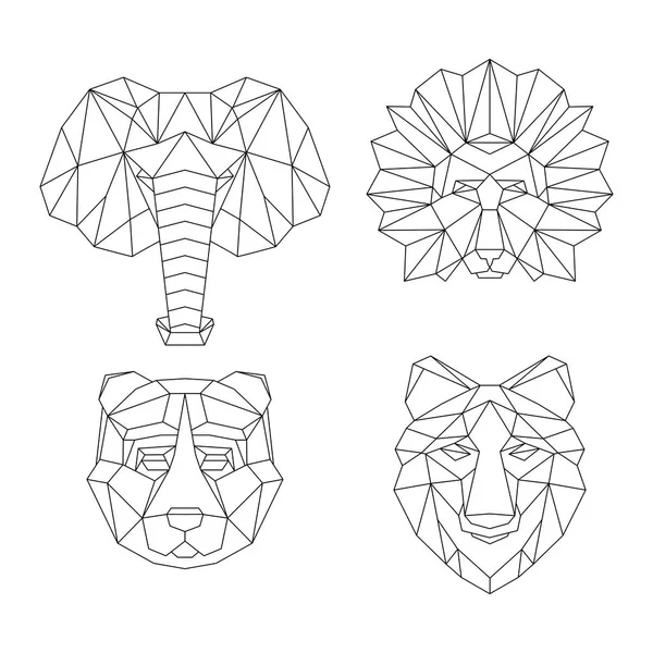 Wielokątne geometryczne zwierząt — Wektor stockowy