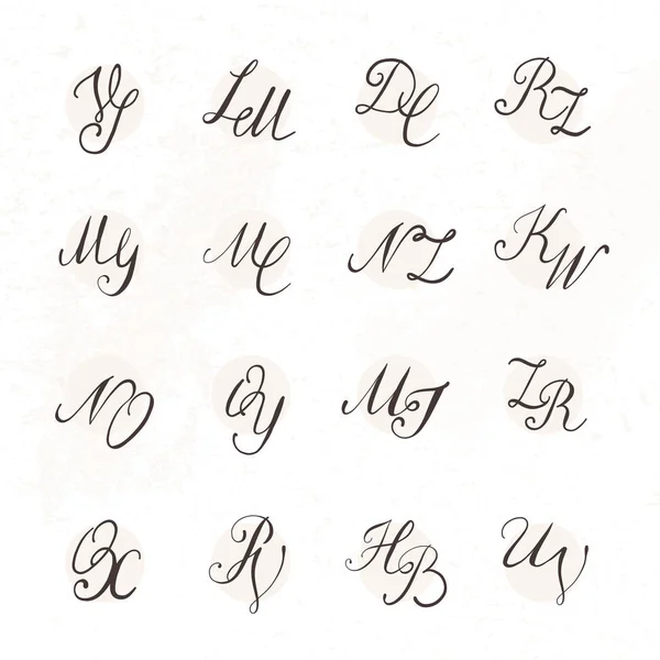 Ensemble vectoriel de lettres manuscrites — Image vectorielle