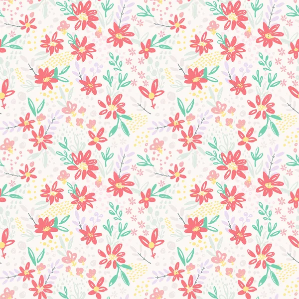 Vector seamless flower pattern — Stock Vector