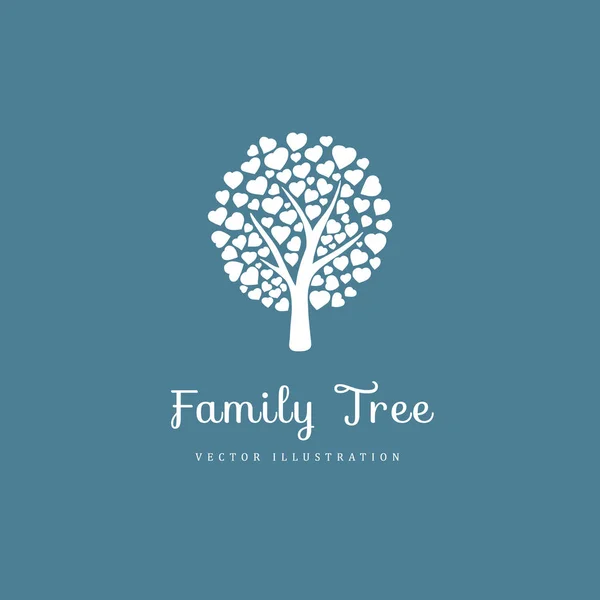 Family tree with hearts — Stock Vector