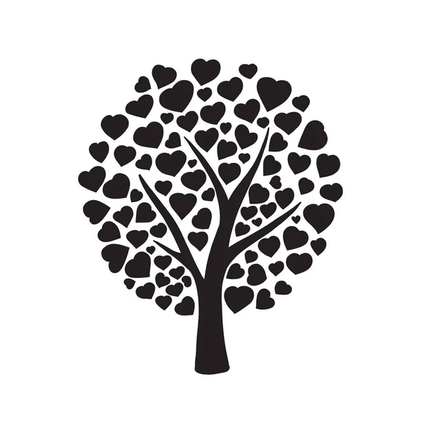 Любовне дерево з серцями — стоковий вектор