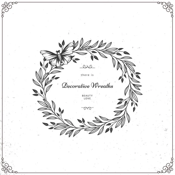 Beautiful wreath isolated on white background — Stock Vector