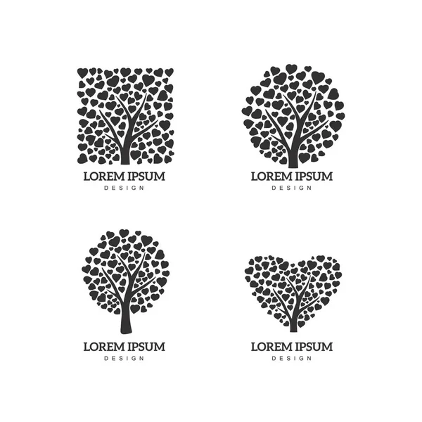 Collection de logos arbres généalogiques — Image vectorielle