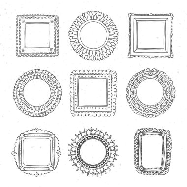 Güzel şablon el çizilen çerçeve.