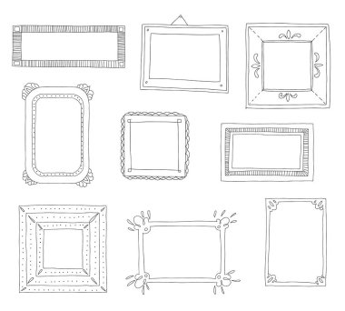 Güzel şablon el çizilen çerçeve.