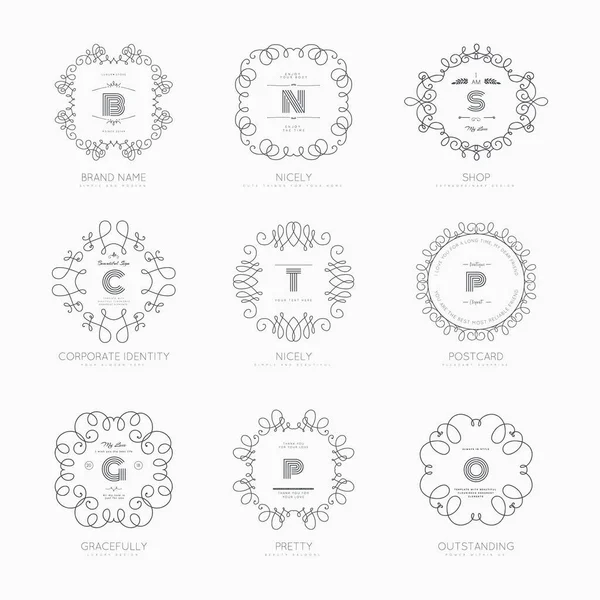 Set luxury signs — Stock Vector