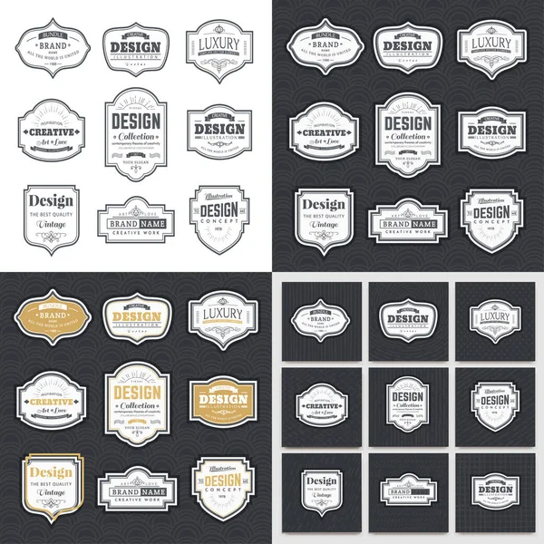 Colección de logotipos y símbolos vintage . — Vector de stock