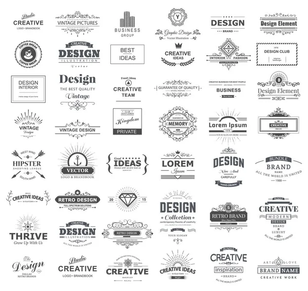 Collection of vintage logos and symbols. — Stock Vector