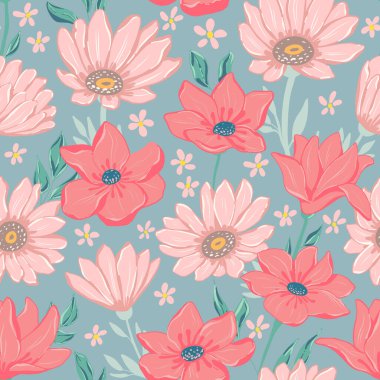 Çiçekler pürüzsüz desen.