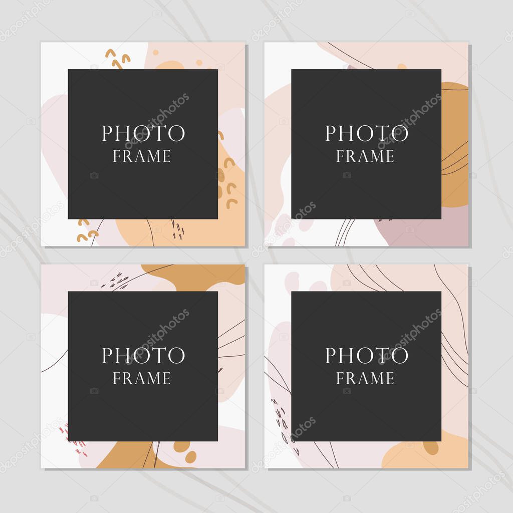 Beautiful vector photo frame on background.