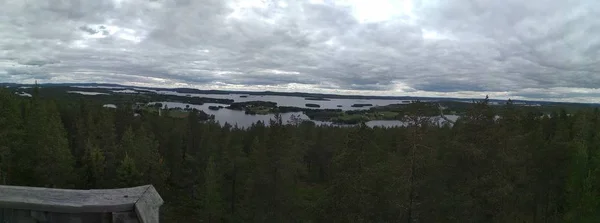 Sjöar Nära Staden Kemiyarvi — Stockfoto