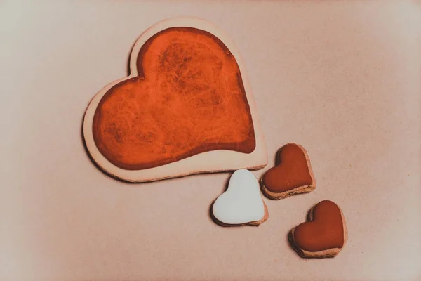 Biscoitos na forma de um coração. — Fotografia de Stock