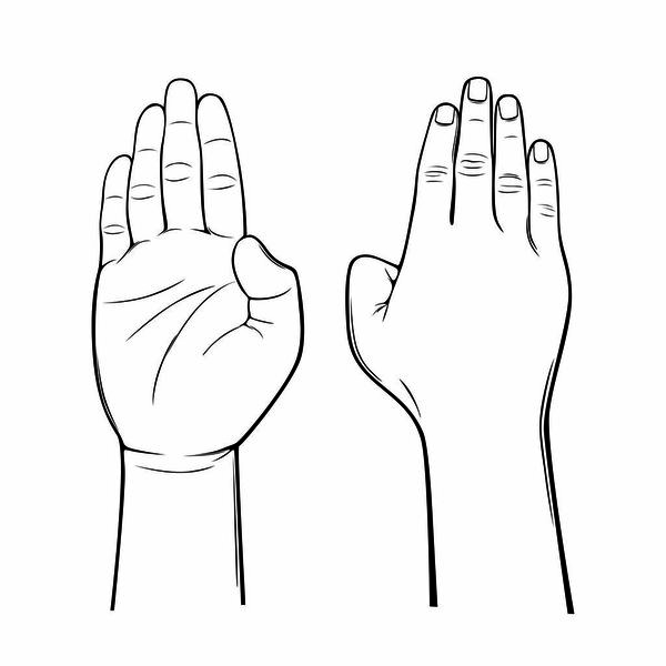 Бесшовные две стороны руки линии художественной иллюстрации
