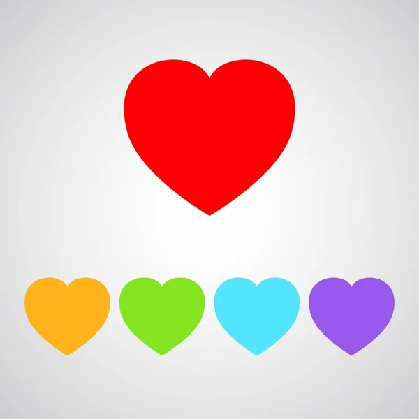 Five color heart icon — Stock Vector